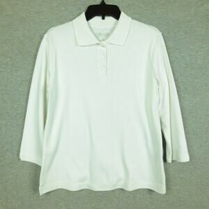 Ultra Softs Women Long Sleeve Shirt Medium White Casual Comfy